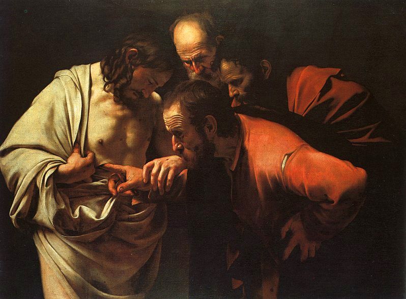 Caravaggio_-_Nuestras Heridas: Puertas a lo SagradoThe_Incredulity_of_Saint_Thomas Nuestras Heridas: Puertas a lo Sagrado